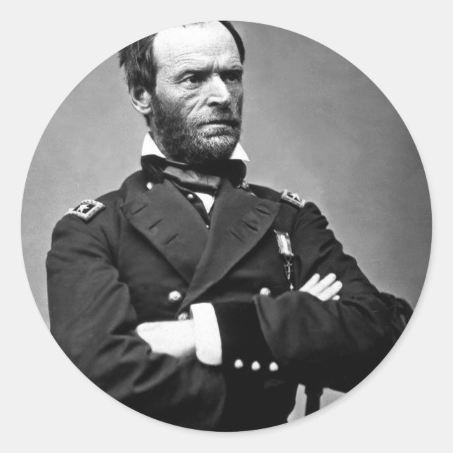General William Tecumseh Sherman, 1865. Classic Round Sticker (Front)