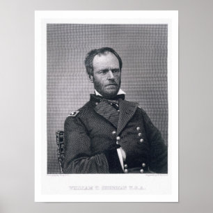 General William Tecumseh Sherman, engraved after a Poster