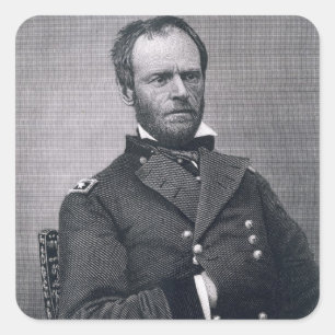 General William Tecumseh Sherman, engraved after a Square Sticker