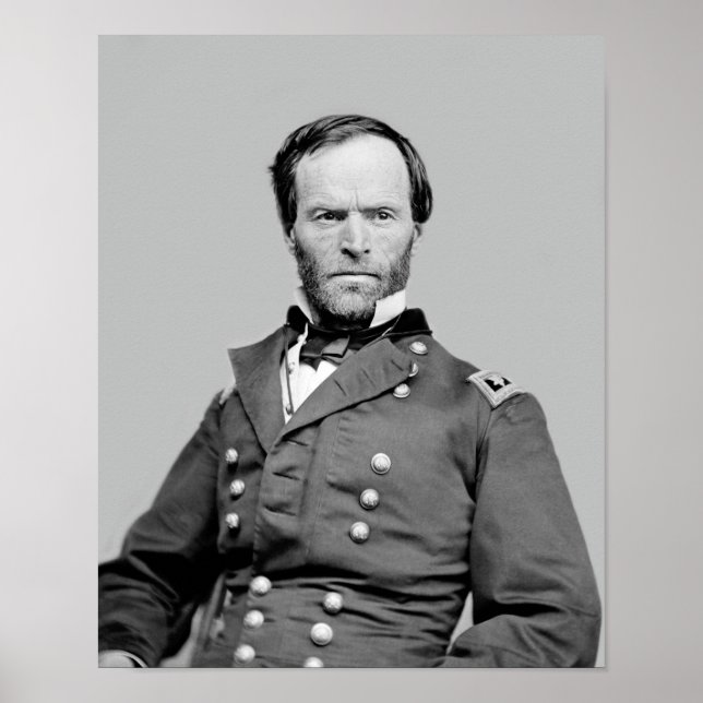 General William Tecumseh Sherman Portrait - 1864 Poster (Front)
