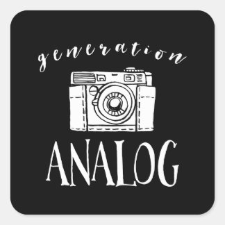 Generation Analogue Vintage Camera Photographer Square Sticker