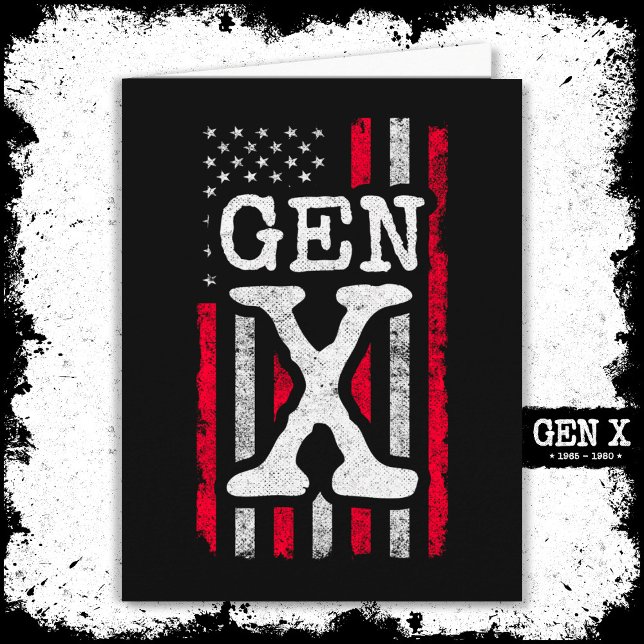 Generation X American Flag Proud Gen Xer Gen X Card (Creator Uploaded)
