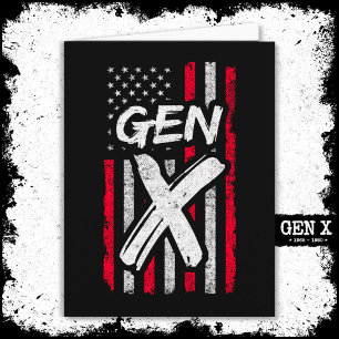 Generation X American Flag Proud Gen Xer Gen X Card