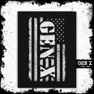 Generation X American Flag Proud Gen Xer Gen X Card