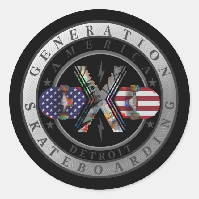 Generation X Detroit Classic Round Sticker (Front)