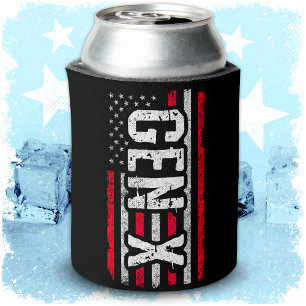 Generation X Gen Xer American Flag Proud Gen X Can Cooler