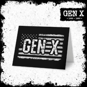 Generation X Gen Xer American Flag Proud Gen X Card