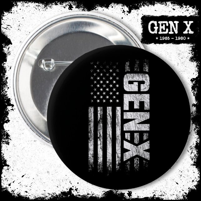 Generation X Gen Xer Gen X American Flag Gen X 6 Cm Round Badge (Creator Uploaded)