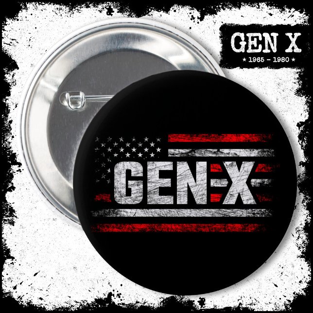 Generation X Gen Xer Gen X American Flag Gen X 6 Cm Round Badge (Creator Uploaded)