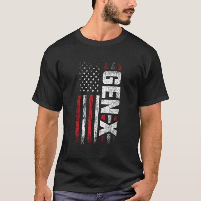 Generation X Gen Xer Gen X American Flag Gen X T-Shirt (Front)