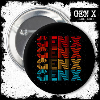 Generation X Gen Xer Gen X Retro Vintage 80s Gen X 6 Cm Round Badge