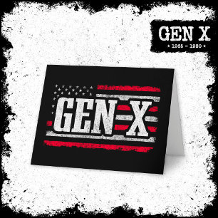 Generation X Gen Xer Proud American Flag Gen X Card