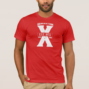 Generation X Personalised Red and White T-Shirt