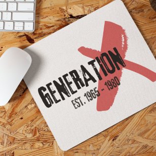 Generation X Red and Black Graphic Design Mouse Mat