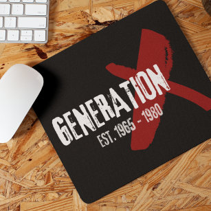 Generation X Red and Black Graphic Design Mouse Mat