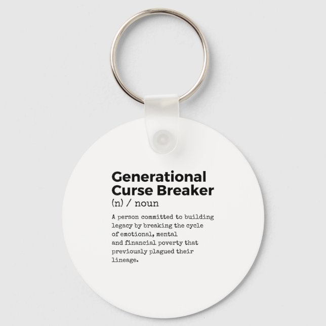 Generational Curse Breaker Definition Melanin Blac Key Ring (Front)