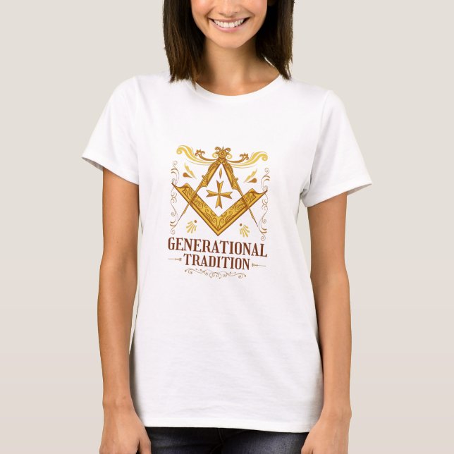 Generational Tradition Square and Compass T-Shirt (Front)