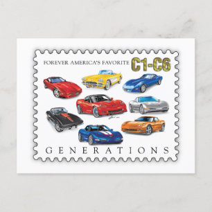 GENERATIONS OF AUTOMOBILE ART HOLIDAY POSTCARD