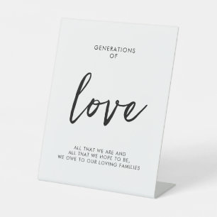 Generations of Love Minimalist Wedding Sign