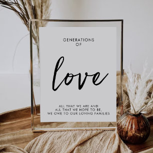 Generations of Love Minimalist Wedding Sign