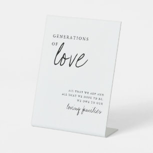 Generations Of Love Modern Minimalist Wedding Sign