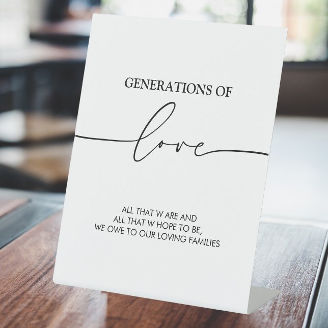 Generations of Love | Modern Wedding Table Sign (Creator Uploaded)
