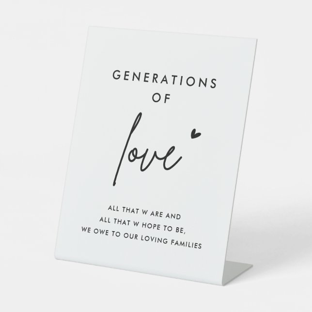 Generations Of Love Wedding Day Signs (Front)