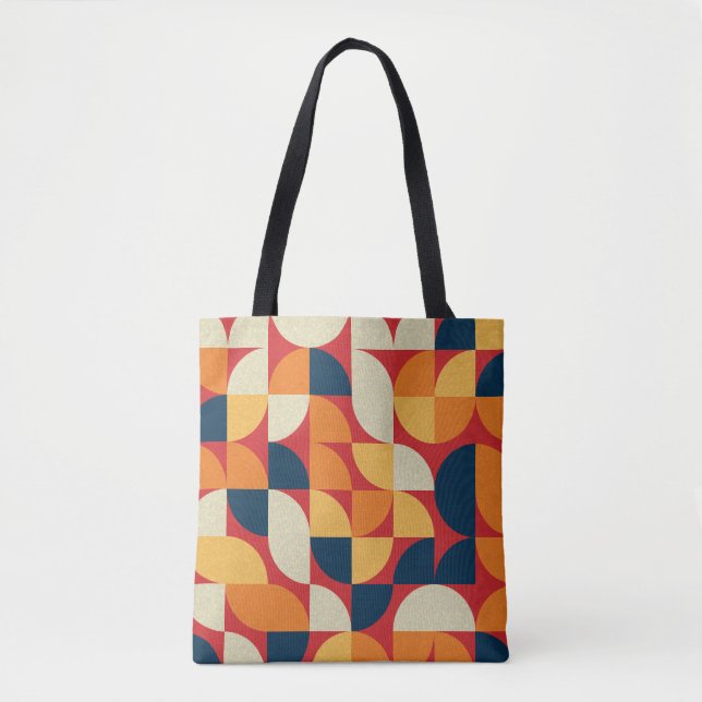 Generative Art: Colourful Quarter Circles Tote Bag (Front)