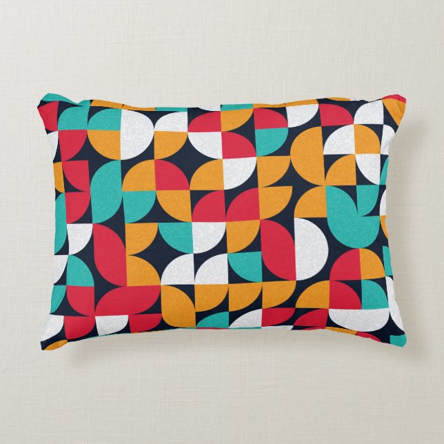 Generative Art: Colourful Triangle Pattern Decorative Cushion (Front)