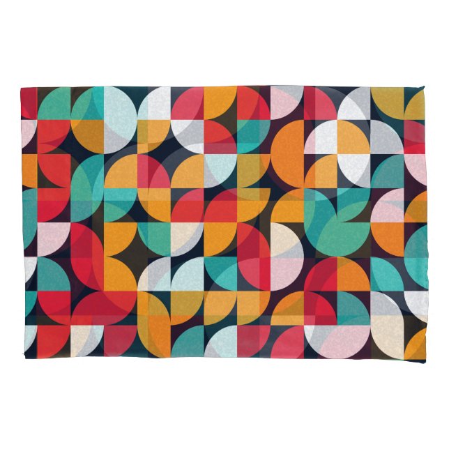 Generative Art: Colourful Triangle Pattern Pillowcase (Front)