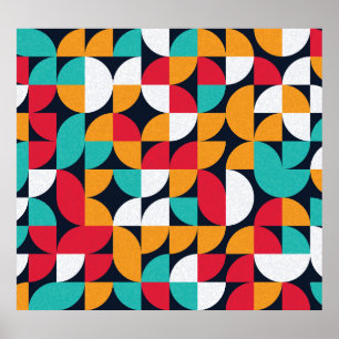 Generative Art: Colourful Triangle Pattern Poster