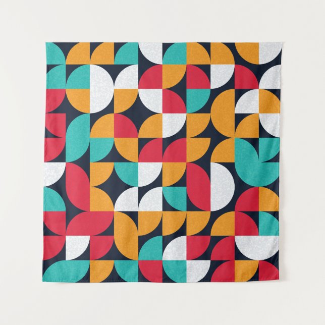 Generative Art: Colourful Triangle Pattern Tapestry (Front)