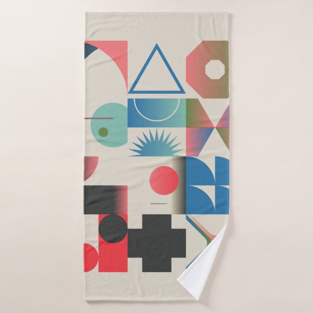 Generative design artwork graphics of bizarre comp bath towel (Bath Towel)