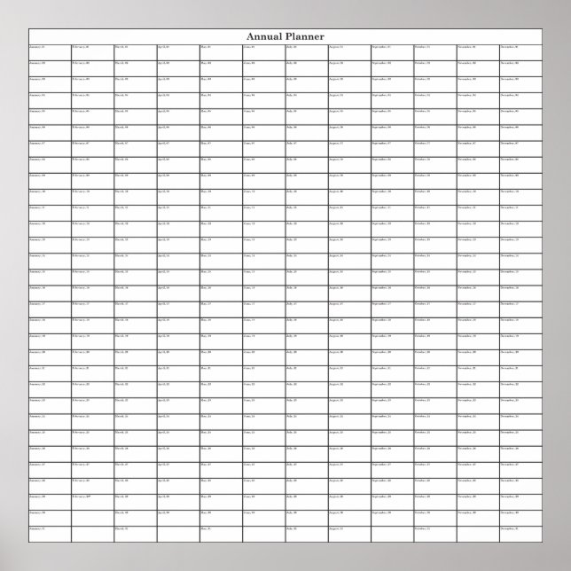 Generic Annual Planner Poster (Front)