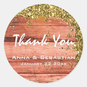 *~* Generic  AP49 Weathered Aged  Glitter Wood Classic Round Sticker