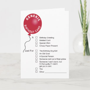 Generic Birthday Greeting Card