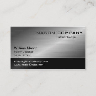 Generic Black & Steel Corporate Business Card