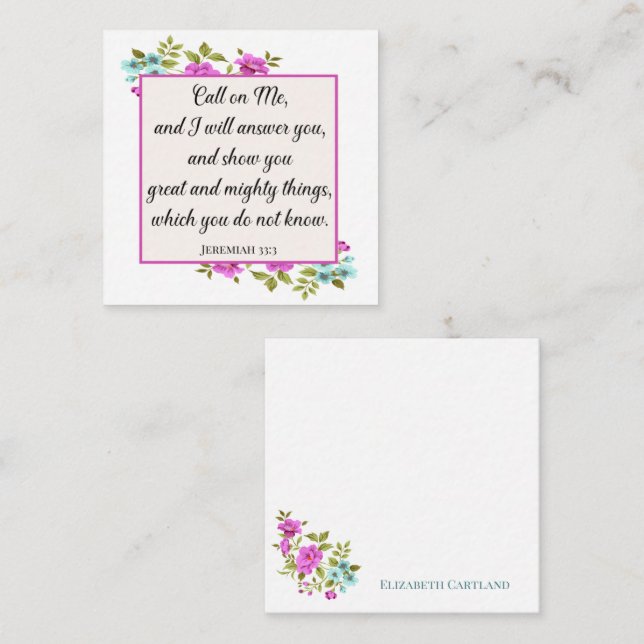 Generic Blank Bible Verse Inspirational Note Cards (Front/Back)