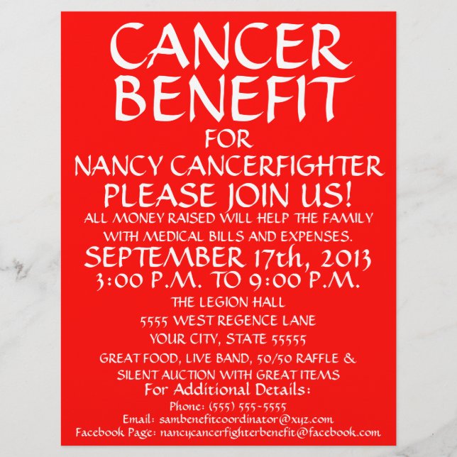 Generic Cancer Benefit Flyer (Front)