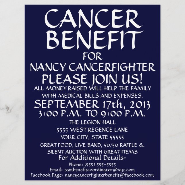 Generic Cancer Benefit Flyer (Front)