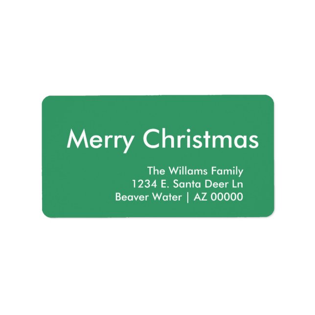 Generic Chrismas Green Label (Front)