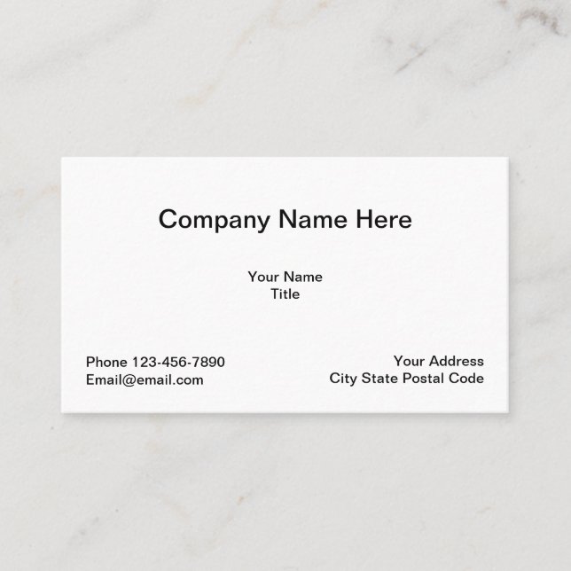 Generic Classic Layout Business Card (Front)