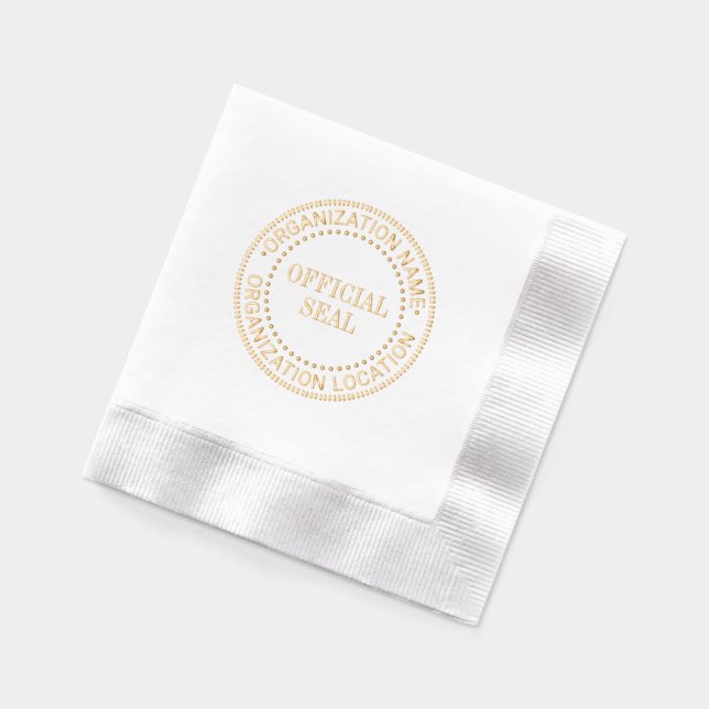 Generic Custom Official Seal Name Location Foil Napkins (Left)