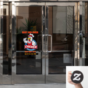 Generic Customise Fried Crispy Chicken 2 Door Window Cling