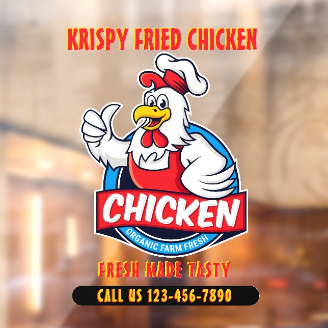 Generic Customise Fried Crispy Chicken 2 Front  Window Cling (Sheet 2)