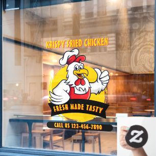 Generic Customise Fried Crispy Chicken Front  Window Cling