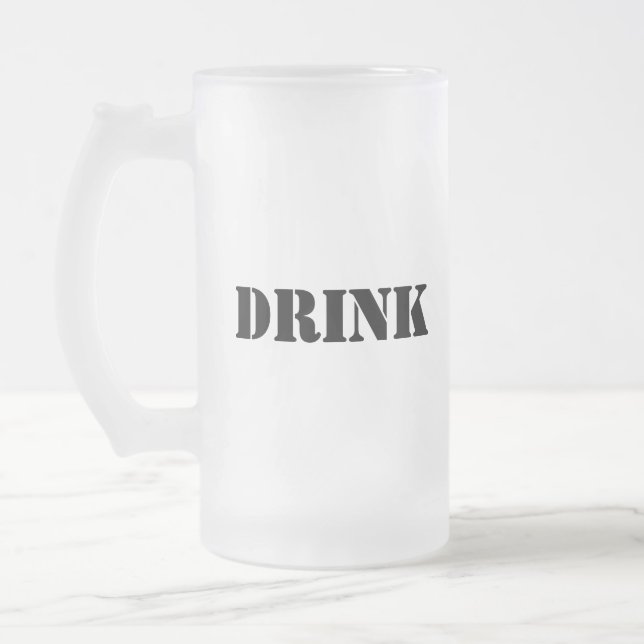 Generic Food and Drink Humourous Party Supplies Frosted Glass Beer Mug (Left)