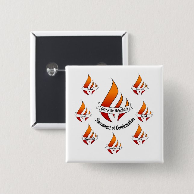 Generic Gifts of the Holy Spirit Confirmation 15 Cm Square Badge (Front & Back)