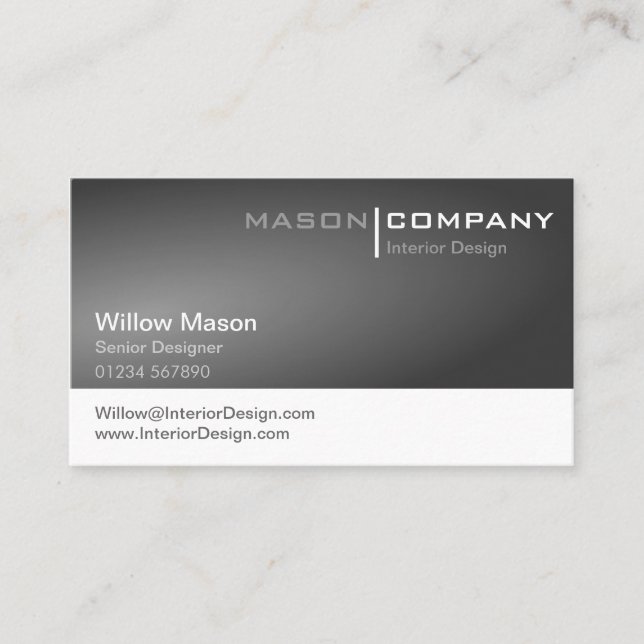 Generic Grey and White Corporate Business Card (Front)