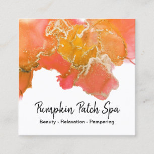 *~* Generic - Hair Nails Lashes OrangePink Gold Square Business Card